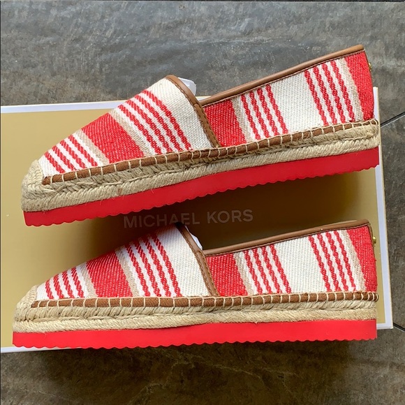 MICHAEL KORS MATHILDE ESPADRILLE CANVAS SCARLET ML - Picture 12 of 16